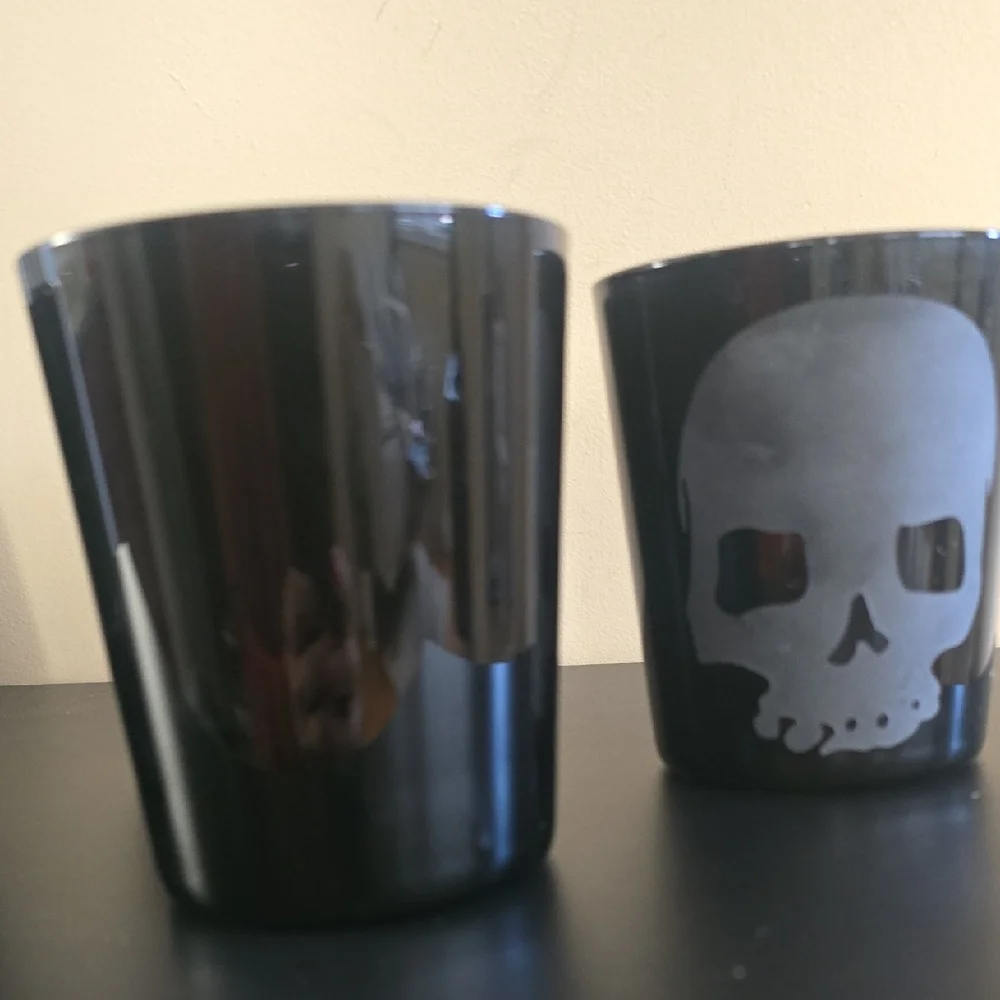 Crate&Barrel Special Edition Black Skull Drinkware - Set Of 4